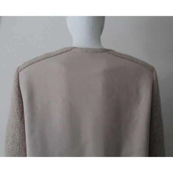 Club Monaco Faye Coat Leather Cuffs Cream Black Size Small - Picture 7 of 12